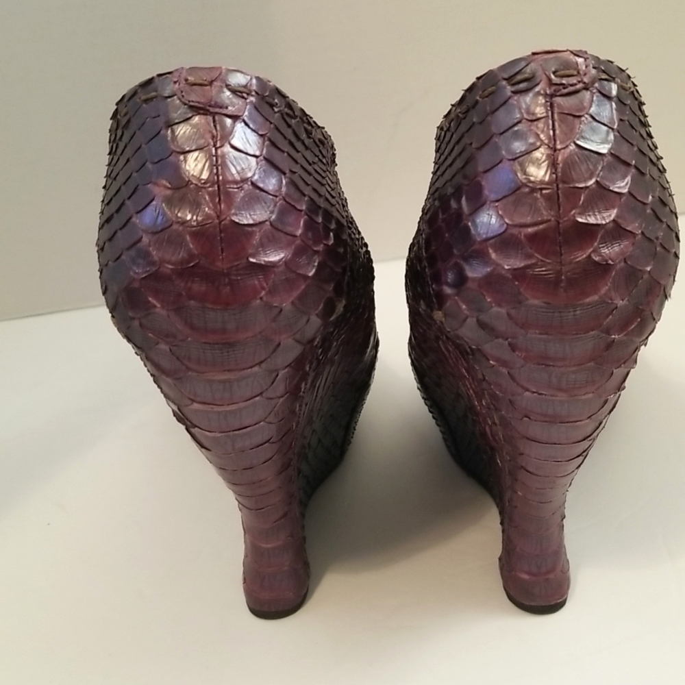 ๐HP Alexander McQueen Snakeskin Wedge Sculpted Heel Platform Boots Runway Rare - Picture 5 of 9